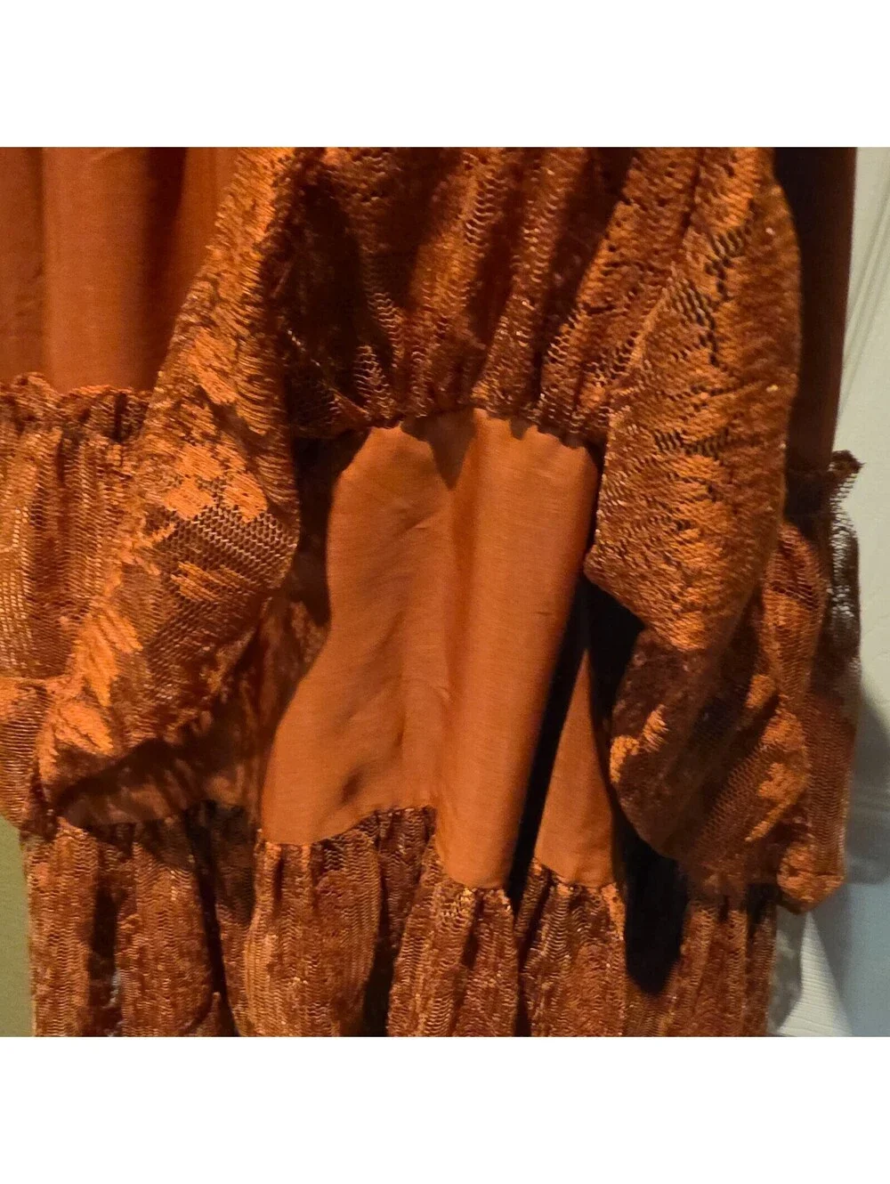 Joyfolie By Mia Joy 6 Girls Rust Colored Sleeveless Lace Tiered Maxi Dress